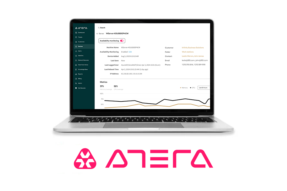 Atera logo with screenshot